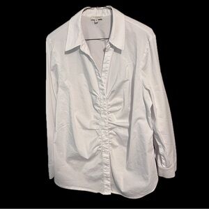 LAURA White Ruched Blouse size 18
